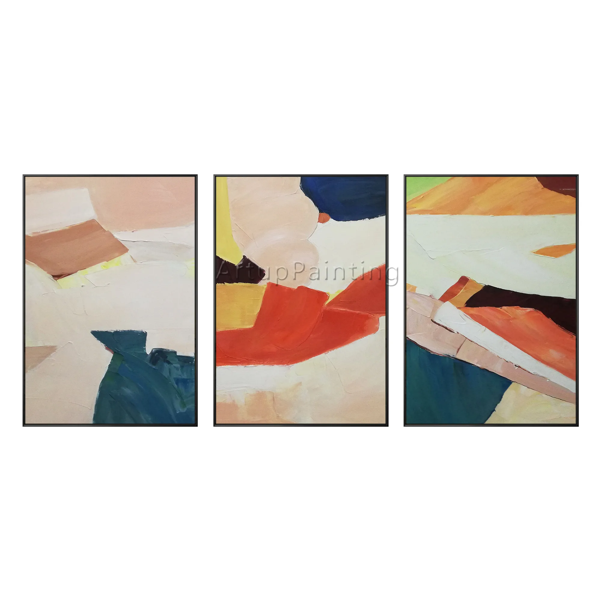 Набор из 3 современных абстрактных картин ручной росписи на холсте настенные