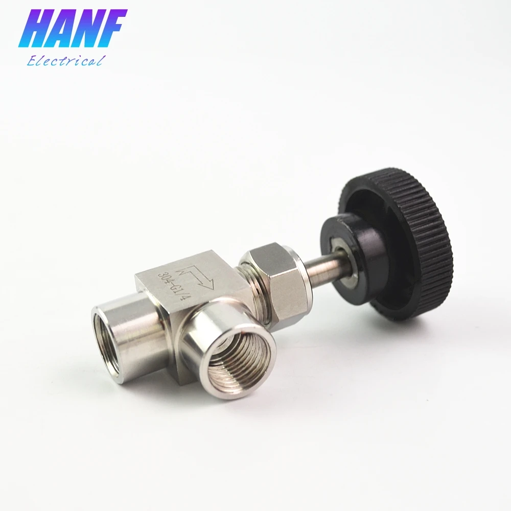 1 шт. BSP 1/4 &quotЖенский нитевой игольчатый клапан прямоугольный узор 304 нержавеющая