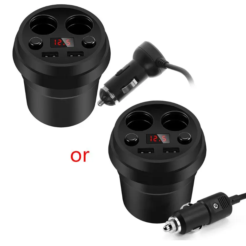 

3.1A/80W Dual USB Car Charger Adapter With 2 Socket Splitter Cigarette Lighter