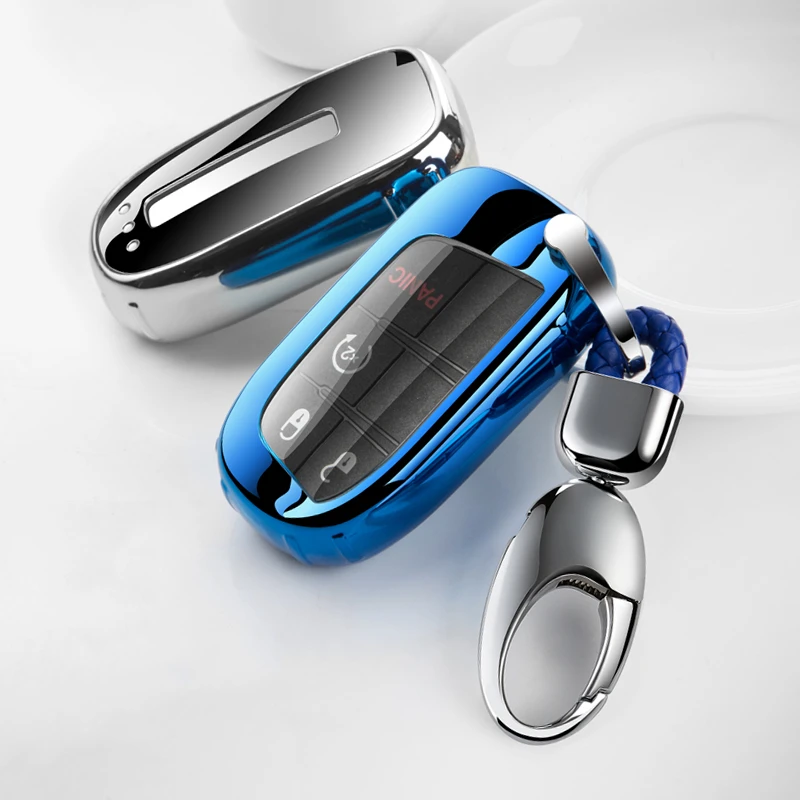 Красивый мягкий TPU чехол для автомобильного смарт ключа полное покрытие Jeep Renegade