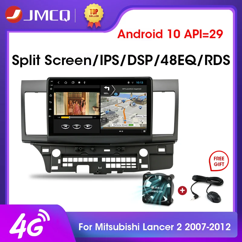 Автомобильный радиоприемник JMCQ Android 10 4G для Mitsubishi Lancer 2007 2012 автомобильный