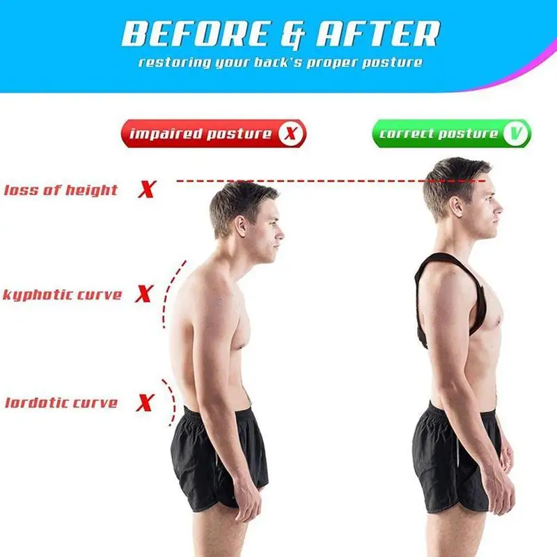 Invisible Back Posture Corrector Shoulder Orthotics Corset Spine Support Belt Correction Humpback Brace Fixation Strap | Спорт и