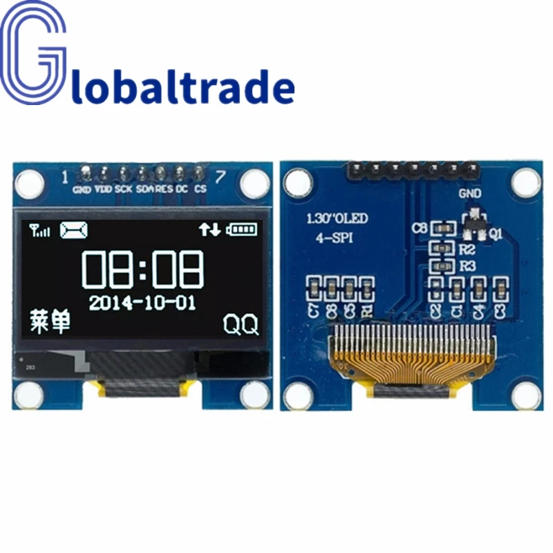 Модуль OLED 1,3 дюйма RoHS белый/синий SPI/IIC I2C коммуникационный цветной 128X64 ЖК-дисплей LED модуль 1,3 "