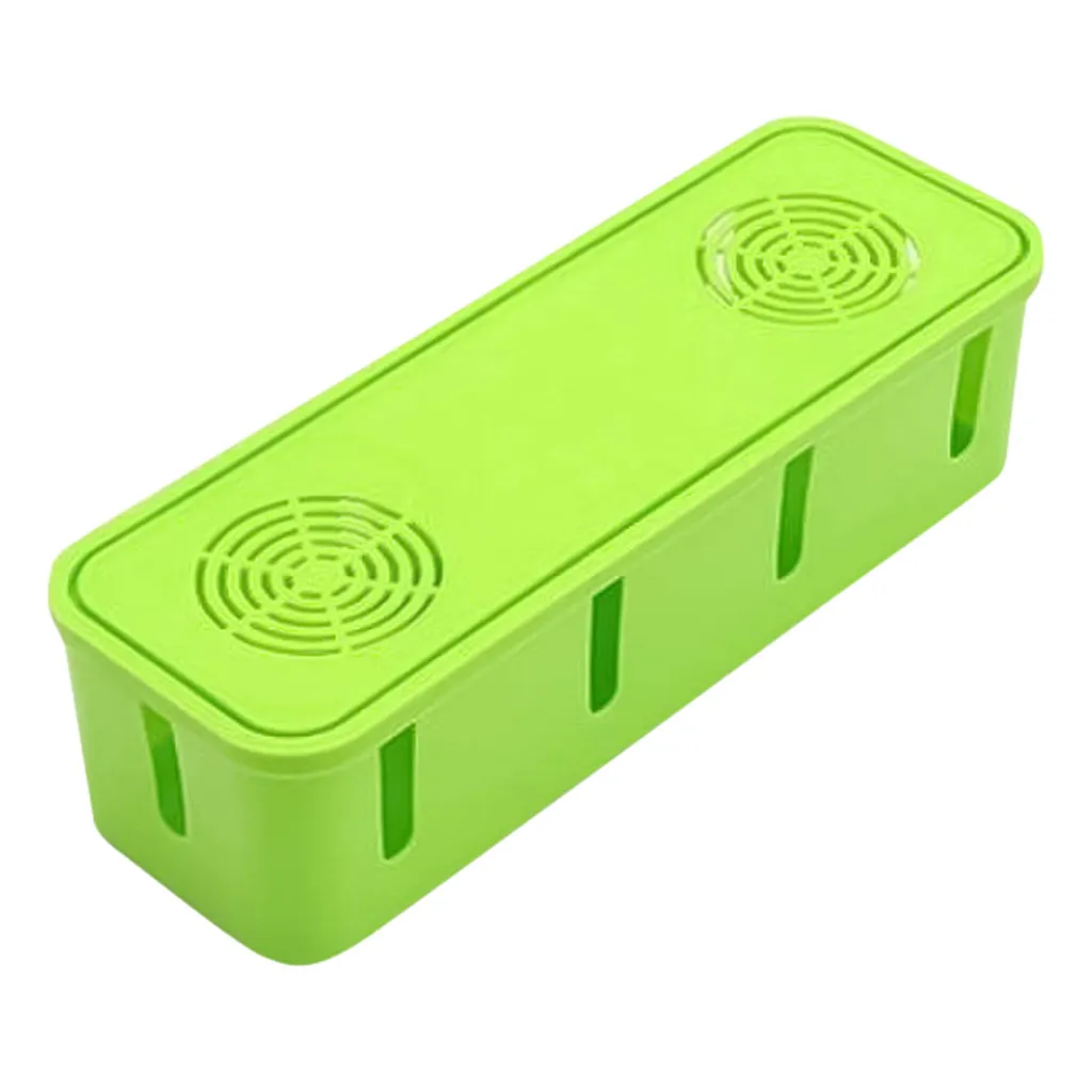 Green Пластиковый ящик для хранения кабеля, гнездо для управления проводом, аккуратный органайзер, вентиляционные отверстия, коробки, аксессуары для дома, спальни, чехлы для хранения - Цвет: Green