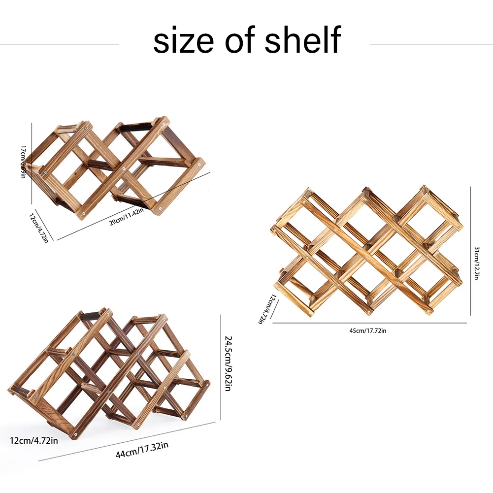 

Wine Racks Collapsible Wooden Wine racks bottle cabinet stand Holders wood shelf organizer storage for retro display cabinet