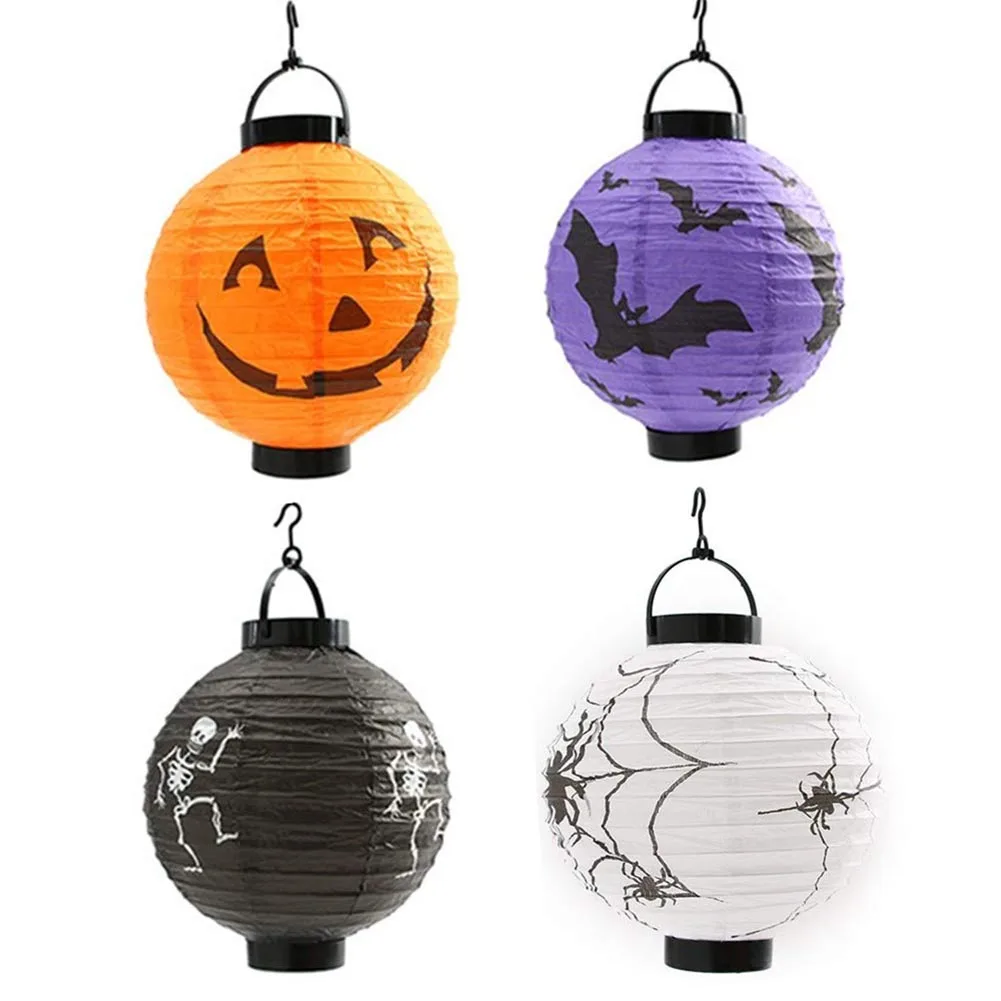 Складной светодиодный фонарик в виде тыквы 4 цвета для Хэллоуина летучая мышь