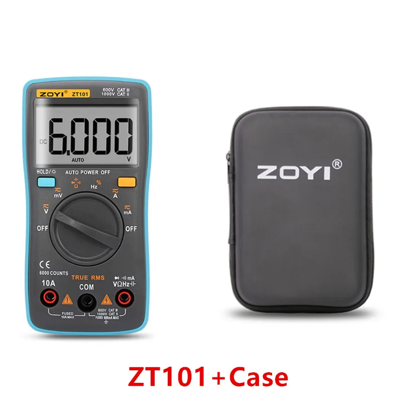 ZT101Case ZOYI ZT101 ZT102 цифровой автоматический диапазон портативный мультиметр 6000 отсчетов амперметр с подсветкой Вольтметр Ом английский/русский Руководство пользователя - Цвет: ZT101Case