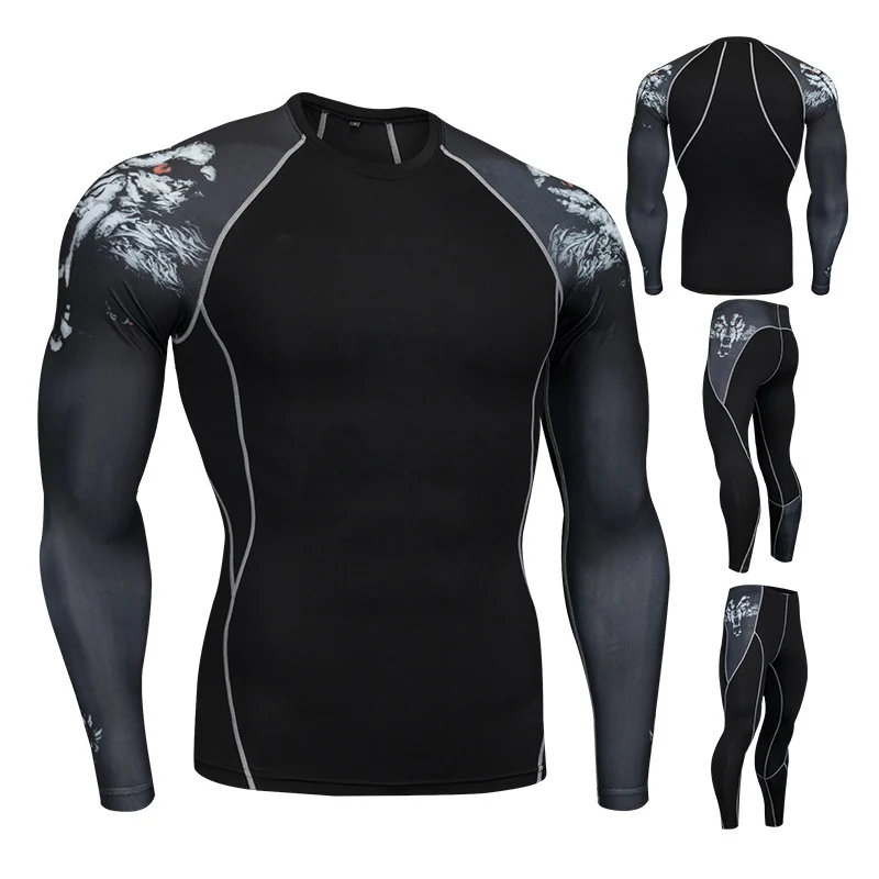 Новинка 2019 комплект с 3D принтом мужская спортивная одежда в стиле пэчворк 2