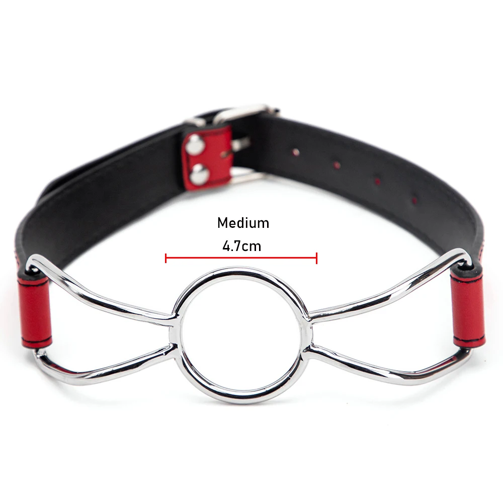 Кожа Сексуальные игрушки кольцо кляп флирт открытый рот с o образными кольцами во