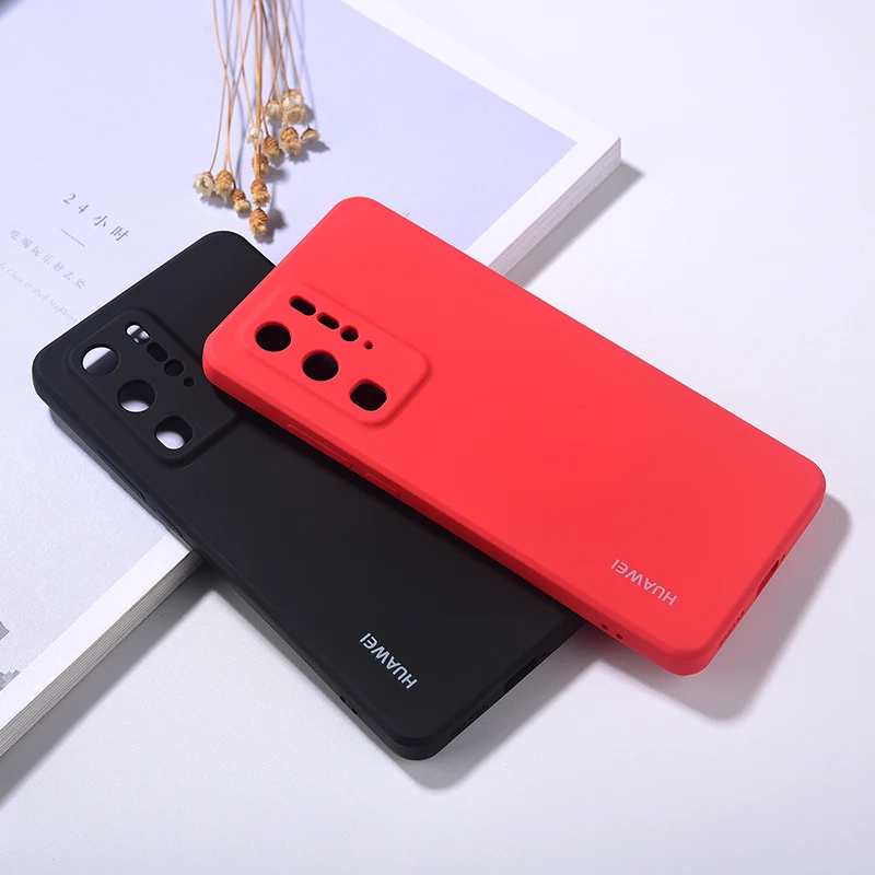 original huawei p40 soft touch liquid silicone phone back protective cover case for huawei p 40 p40 pro luxury shockproof shell free global shipping