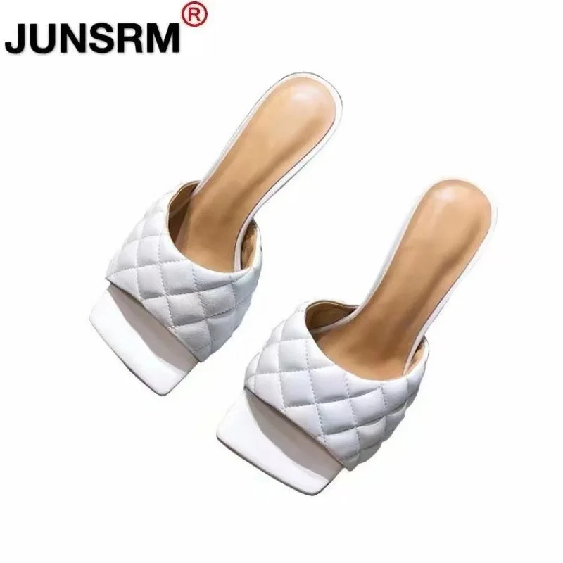

2021 Brand Design Women Elegant Square Sandaly Toe Thin High Heels 9CM Summer Outdoor Beach Shoes Gladiator 9CM Ladies Sandalias