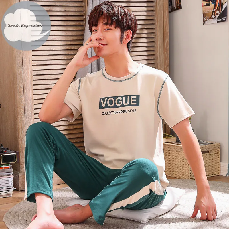 Мужская Хлопковая пижама комплект для пар повседневная одежда сна мужская