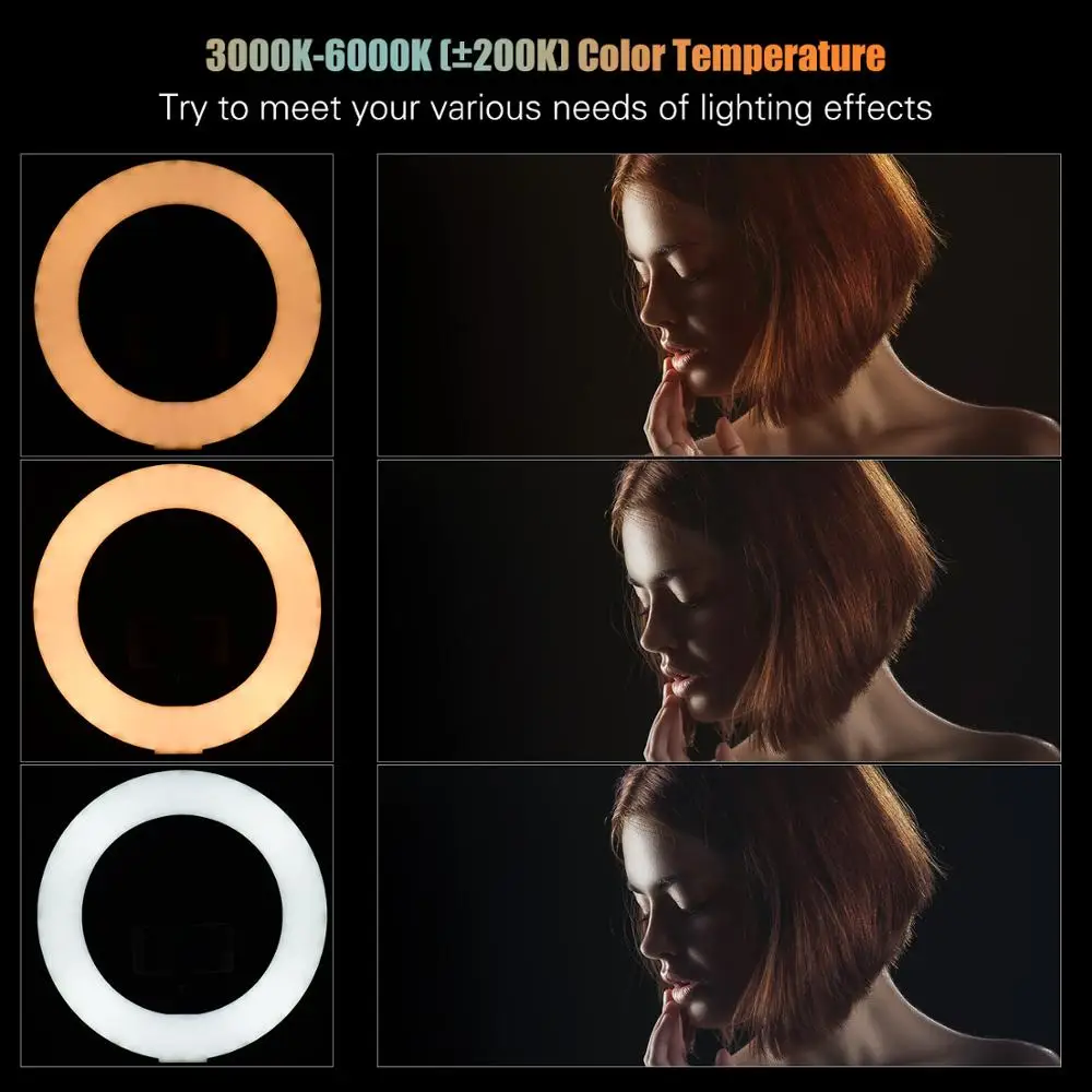 Светодиодный кольцевой светильник лампа 18 дюймов/45 см со штативом для съемки