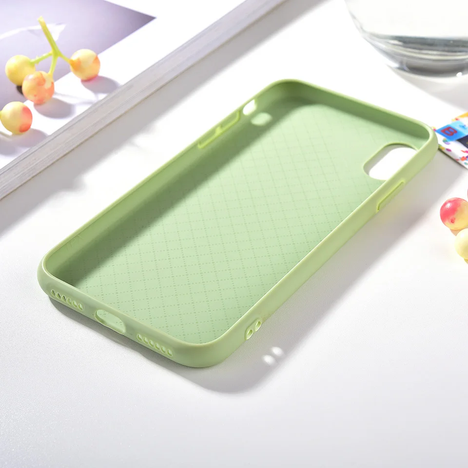 Жидкий силиконовый Оригинальный чехол карамельных цветов для телефона Apple iPhone X Xs