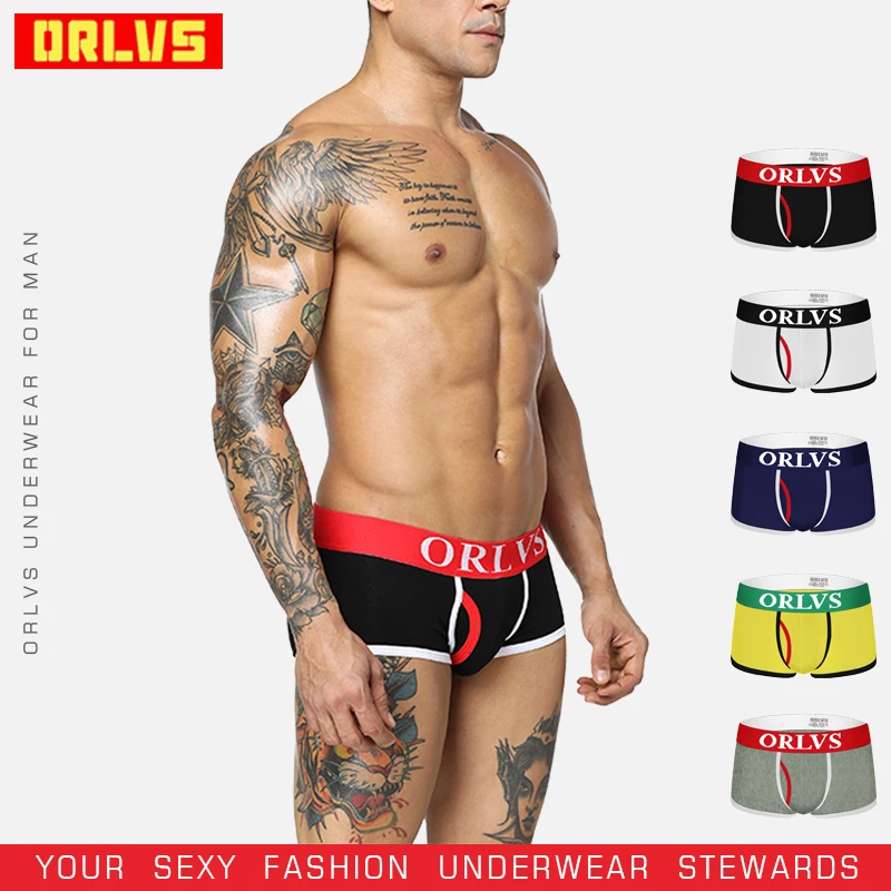 ORLVS бренд сексуальный для Гея трусы боксеры удобное нижнее белье из дышащего