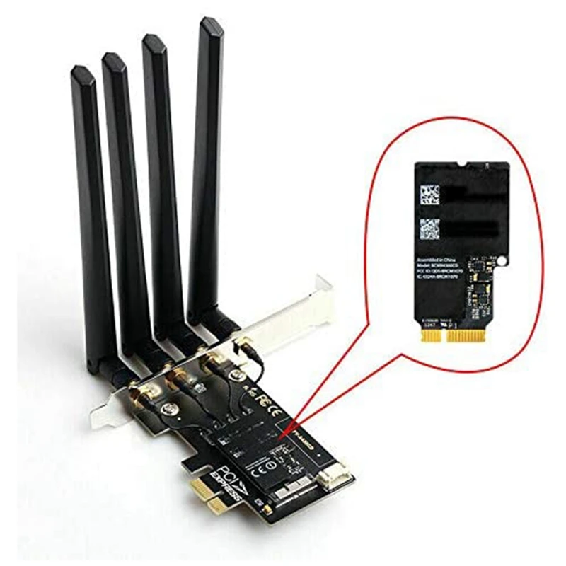 ПК Hackintosh Двухдиапазонная Wi-Fi карта BCM94360CD 802.11A/G/N/Ac 1750 Мбит/с BT4.0 PCIe сетевой адаптер |
