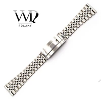 rolamy 20 22mm wholesale stainless steel glide lock replacement wrist watchband strap bracelet for omega iwc tudor seiko