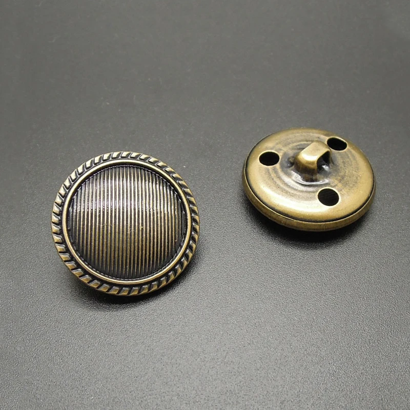 Круглые бронзовые и медные пуговицы высокого класса 10 шт. металлические в стиле