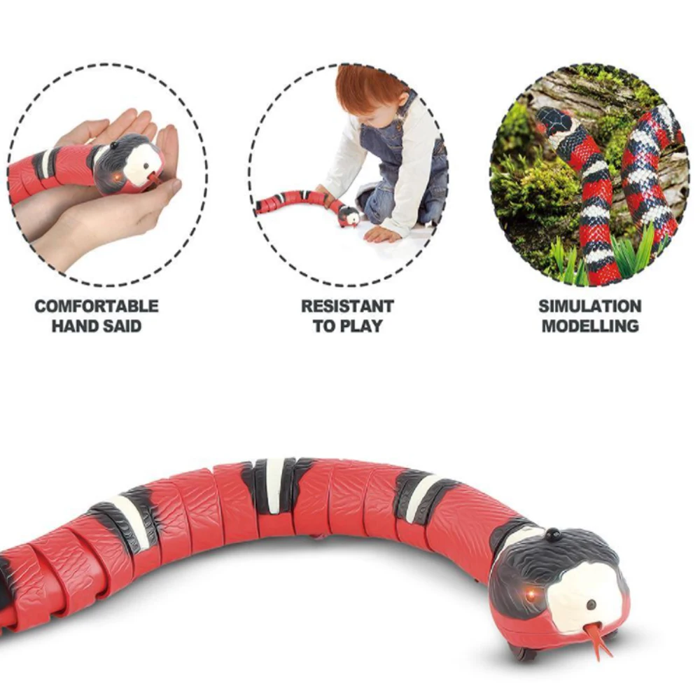 

Интерактивные игрушки для кошек с умным датчиком, перезаряжаемая через USB автоматическая электронная змея, игрушка для кошек и собак