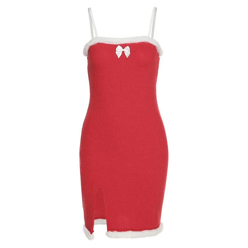 

Sexy Woman Summer High Waist Dress Solid Color Slim Push Up Hip Strap Split Dresses Cute Homewear Boyfriend Best Love Costume