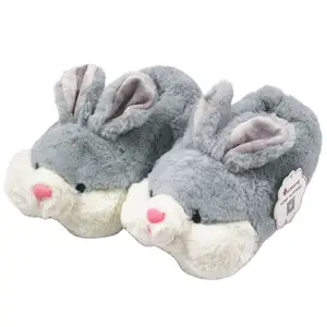 Suihyungженские домашние тапочки; Домашняя обувь; Зимние мягкие теплые домашние тапочки без застежки с изображением кролика; Плюшевые тапочки с мехом; Меховые шлепанцы на плоской подошве