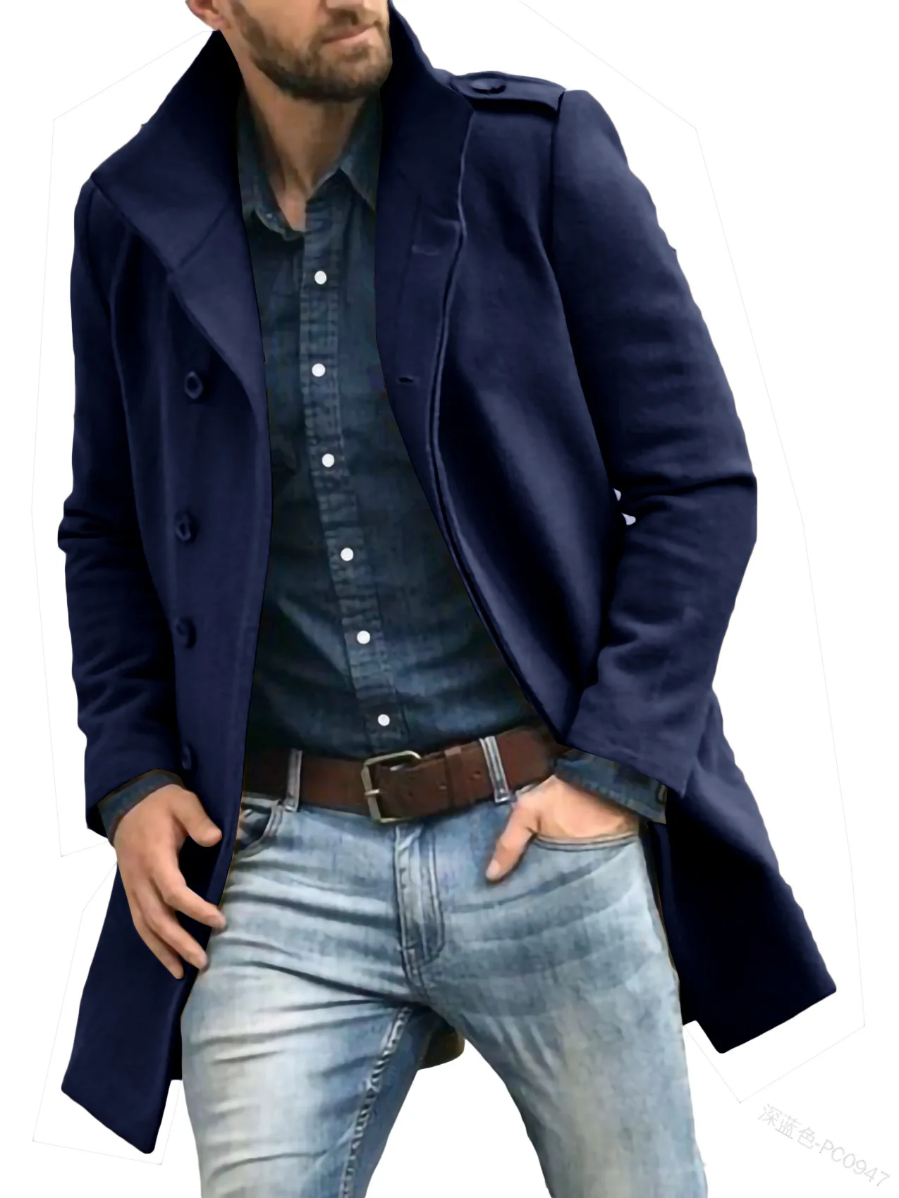 

Men Trenchcoat 2021 New Fashion Autumn Top Men's Long Sleeve Stand Collar Coat Winter Trenchcoat Streetwear Trench Coat Men