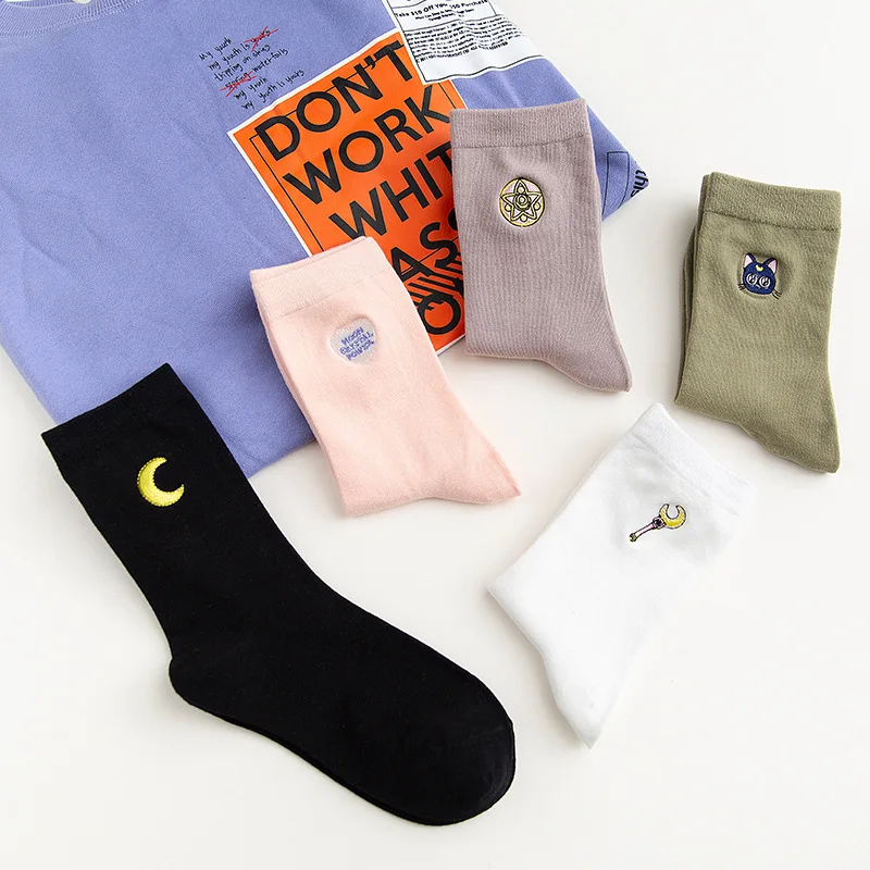 Новые милые хлопковые Модные женские забавные носки Харадзюку С мультяшной