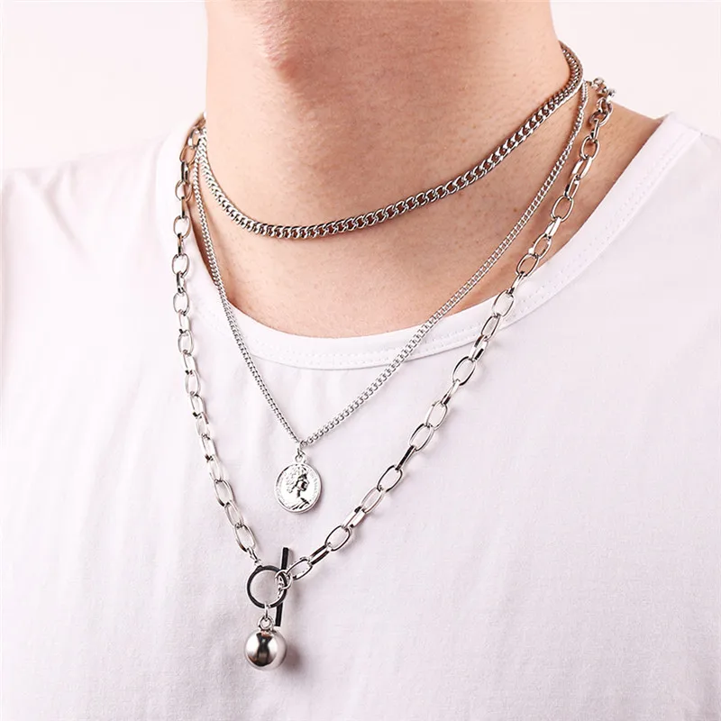 Unisex Модное ожерелье s Harajuku уличная одежда Пламя Унисекс ожерелье панк-аксессуар рок цепь колье ожерелье s Ювелирное Украшение для ночного клуба - Окраска металла: Unisex