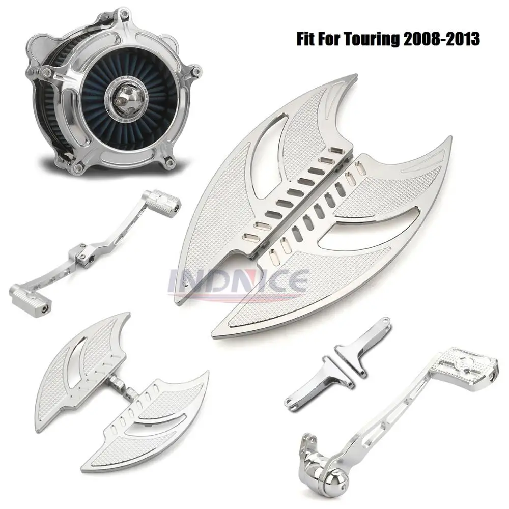 

Хромированные F + R напольные панели, рычаг переключения передач, тормозной рычаг, воздушный очиститель, фильтры подходят для harley 08-13 Electra glide ...