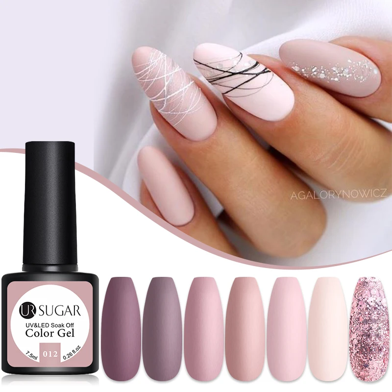 

Гель-лак для ногтей с розовыми блестками, 7,5 мл