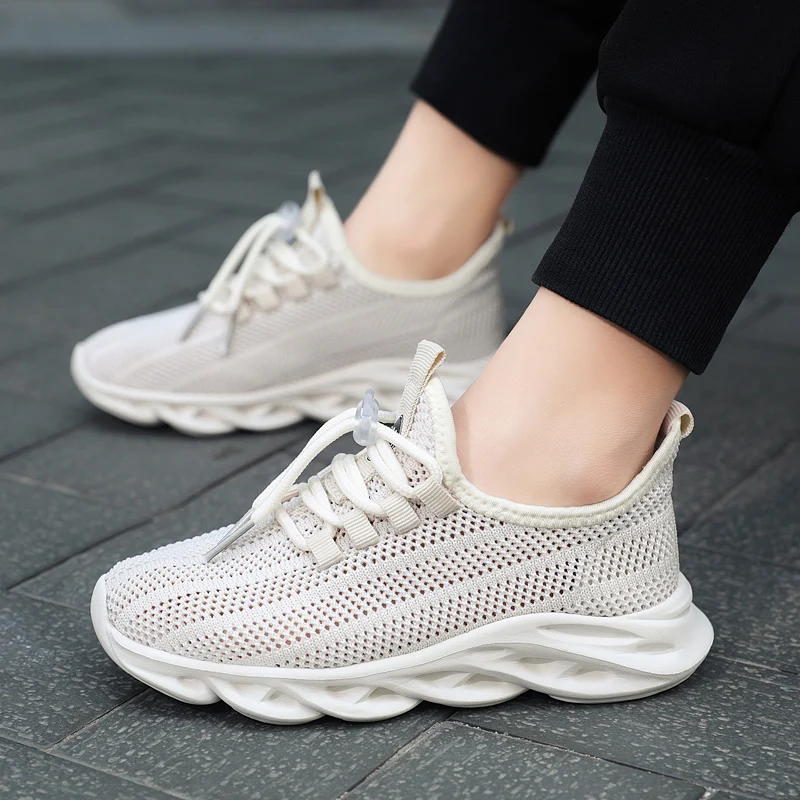 

Hot Sale Boy Sport Shoes White Beige Kids Girls Sock Shoe Breathable Childrens Trainers for Unisex Superstar Summer Kid Sneakers