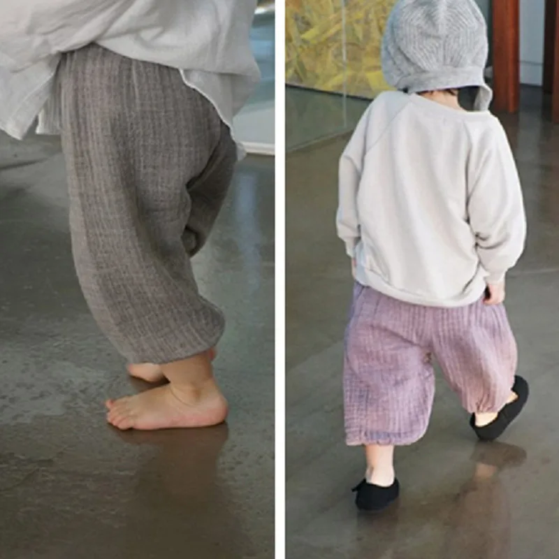 2020 летние брюки для мальчиков и девочек повседневные хлопковые шаровары Детские