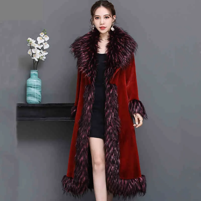 Роскошное меховое пальто с воротником из лисьего меха 2020 зимнее женское