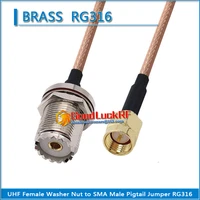 pl259 so239 uhf female o ring bulkhead panel mount nut to sma male plug coaxial type pigtail jumper rg316 extend cable low loss