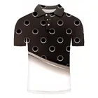 Летняя мужская Геометрическая рубашка-поло с 3D-принтом, уличная спортивная рубашка для гольфа, Мужская Повседневная Топ с отворотом, уличная одежда для фитнеса и вентиляции