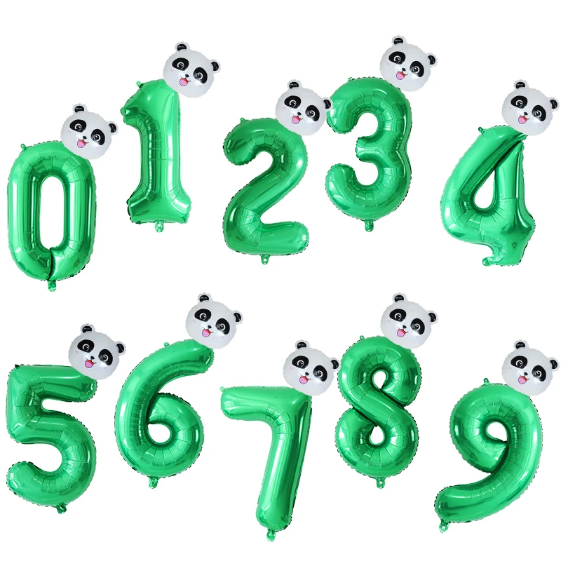 

30inch Black Cartoon Panda Foil Balloons Animal Helium Ballon Safari Jungle Theme Party Baloon Birthday Party Decor Kids Globos