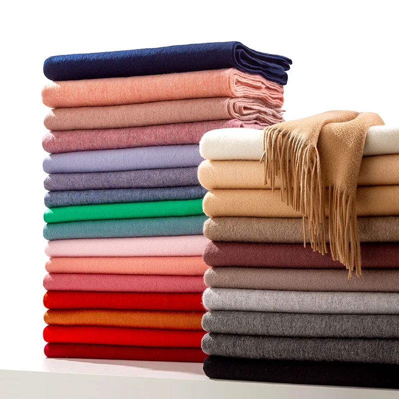 100% натуральная шерсть Зимний женский шарф осенний теплый шаль Белый