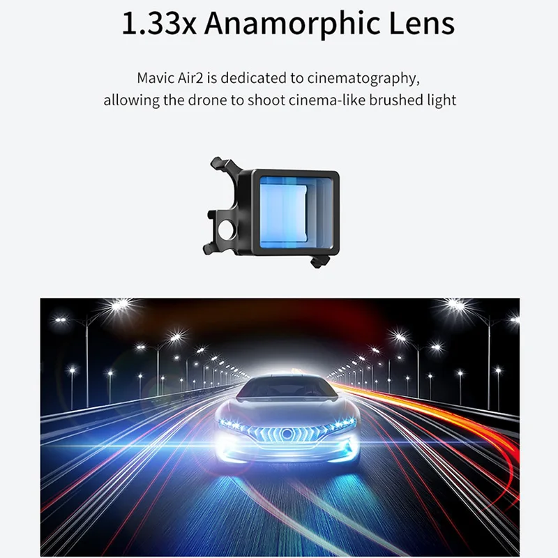 Ulanzi Mavic Air 2 широкоугольный объектив рыбий глаз 1.33X Anamorphic Фильтры объектива для DJI
