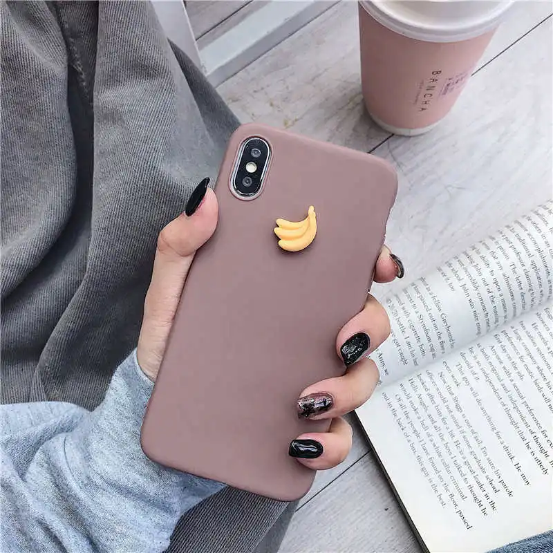 coffee banana 3D Симпатичные Фрукты чехол для Samsung Galaxy J2 j3 j4 j5 j6 j7 j8 pro plus Prime core банан персик виноград мягкий funda - Цвет: coffee banana