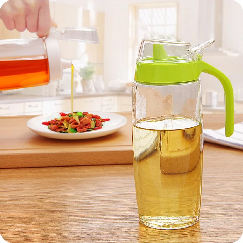 Большой Стеклянный масляный горшок герметичный соевый соус бутылка уксус набор