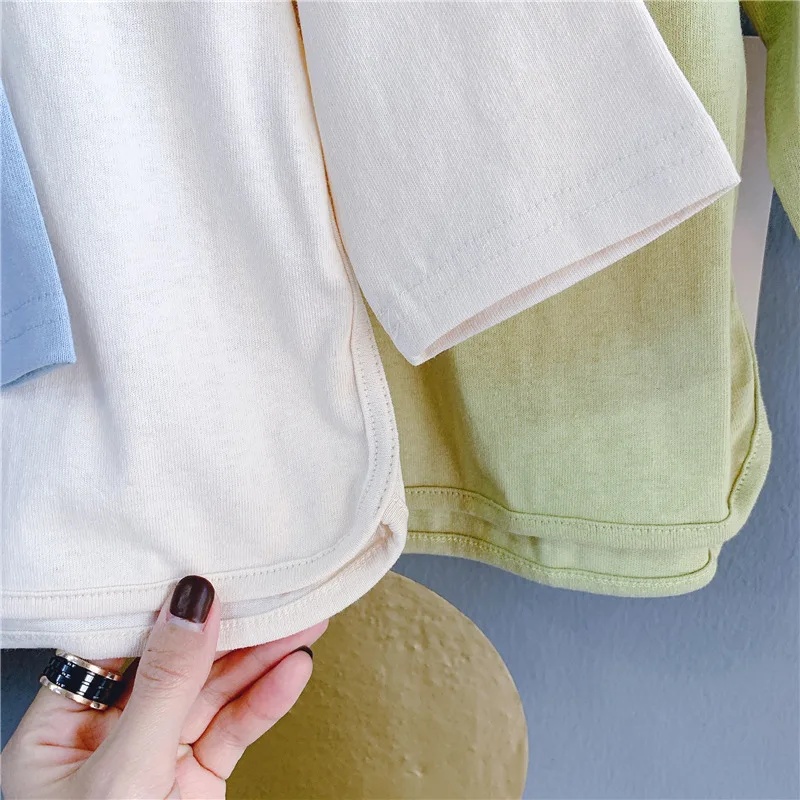 Новинка 2020 года Сезон весна Корейский стиль Унисекс Детские футболки с рисунком