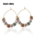 NeeFu WoFu набор для девочек из нержавеющей стали серьги буквы Сделай Сам Сделанные на заказ богемные народные браслеты на заказ для женщин ювелирные изделия