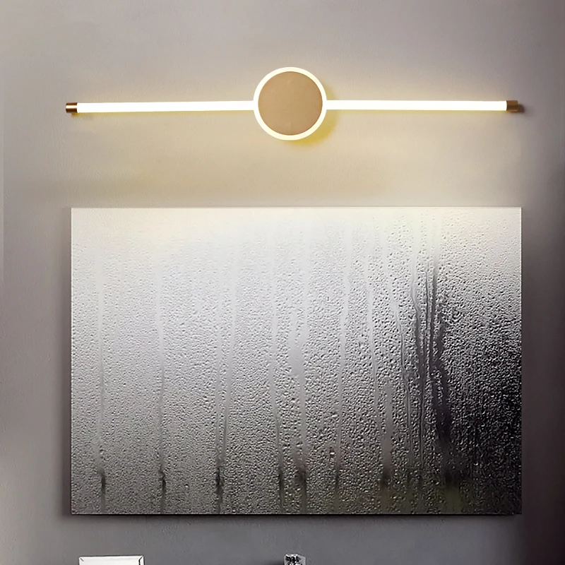 

60-120cm Gold modern led mirror light led bathroom light wall lamp for Bedroom Dressing table led wall light lamparas de pared