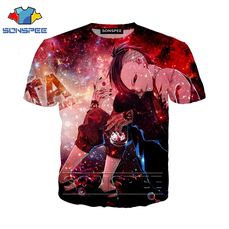Футболка с 3D принтом аниме уличная одежда футболка героями мультфильмов tokyo ghoul uta