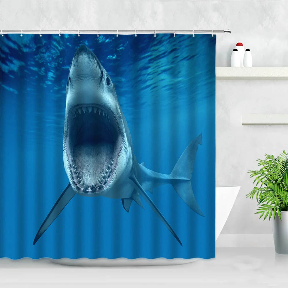 Shark душ Шторы комплект 3D морские животные глубоководная рыбий жир личность