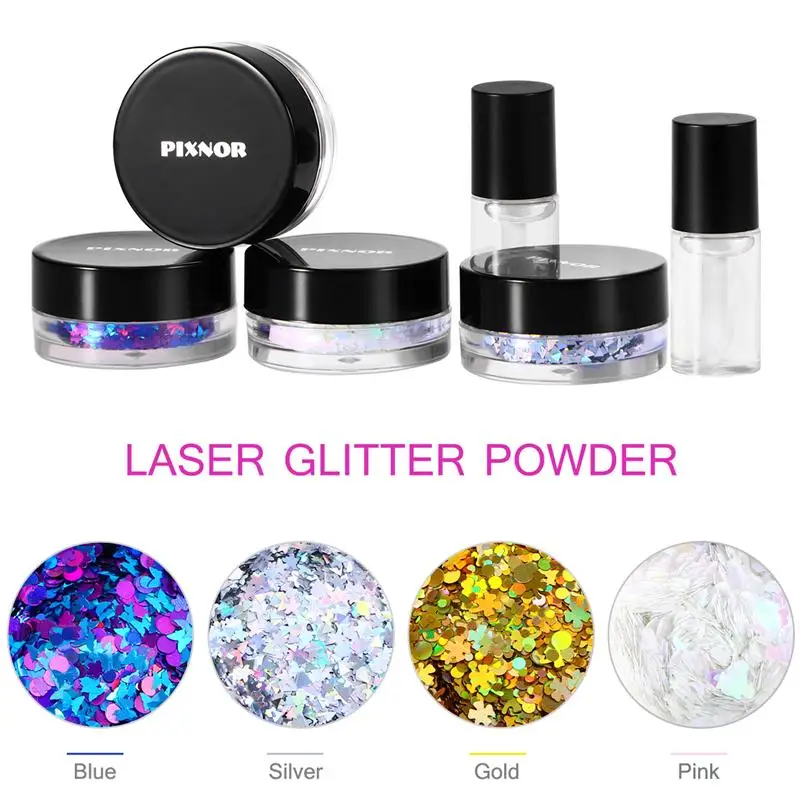 PIXNOR 4 цвета блестящая пудра крупные блестки косметика блестящие украшения для
