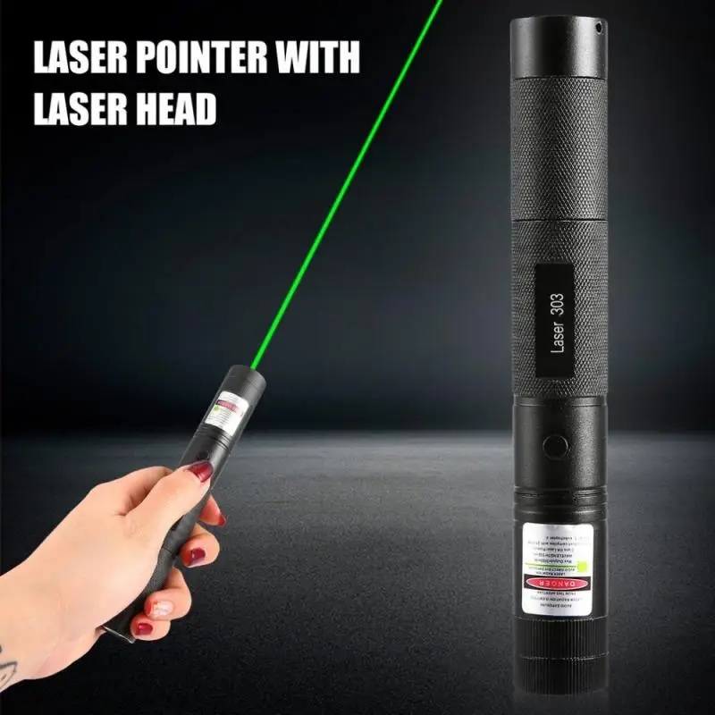 

303 532nm Laser Pointer With Laser Head Visible Beam Light Adjustable Burning Match Lasers Pointer For Hunting