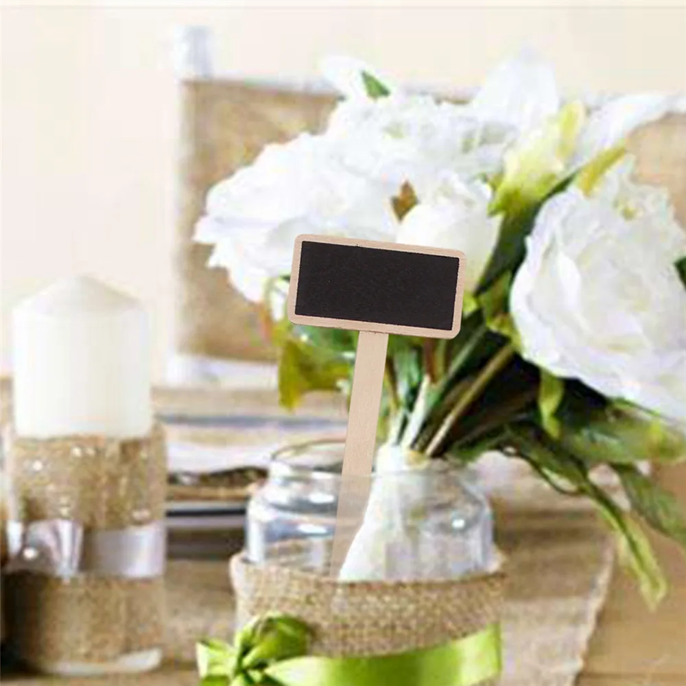 

20pcs Mini Wood Message Notice Board Blackboard Wooden Diy Chalkboard Table Wedding Party Decor Write Information