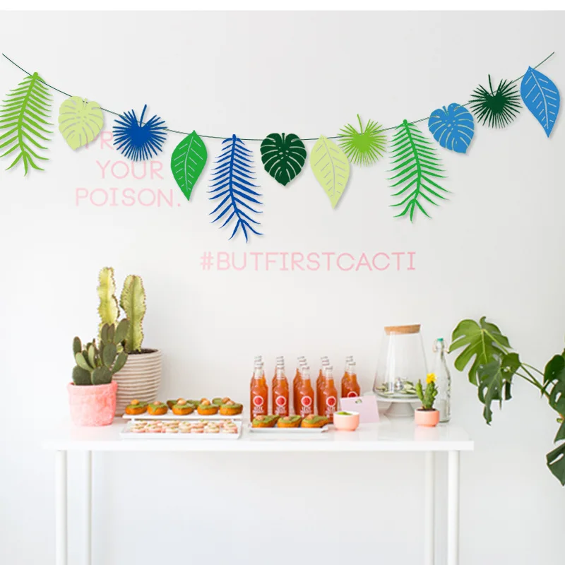 12 флагов 3 м тропические листья баннеры для баннеров вечерние свадьбы дня