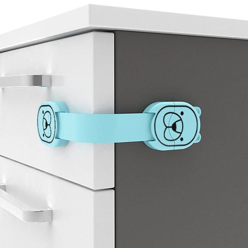 

3 Colors Baby Cartoon Style Lengthened Anti-finger Drawer Lock Cabinet Door Lock Snap Refrigerator Lock For Baby Safety Care
